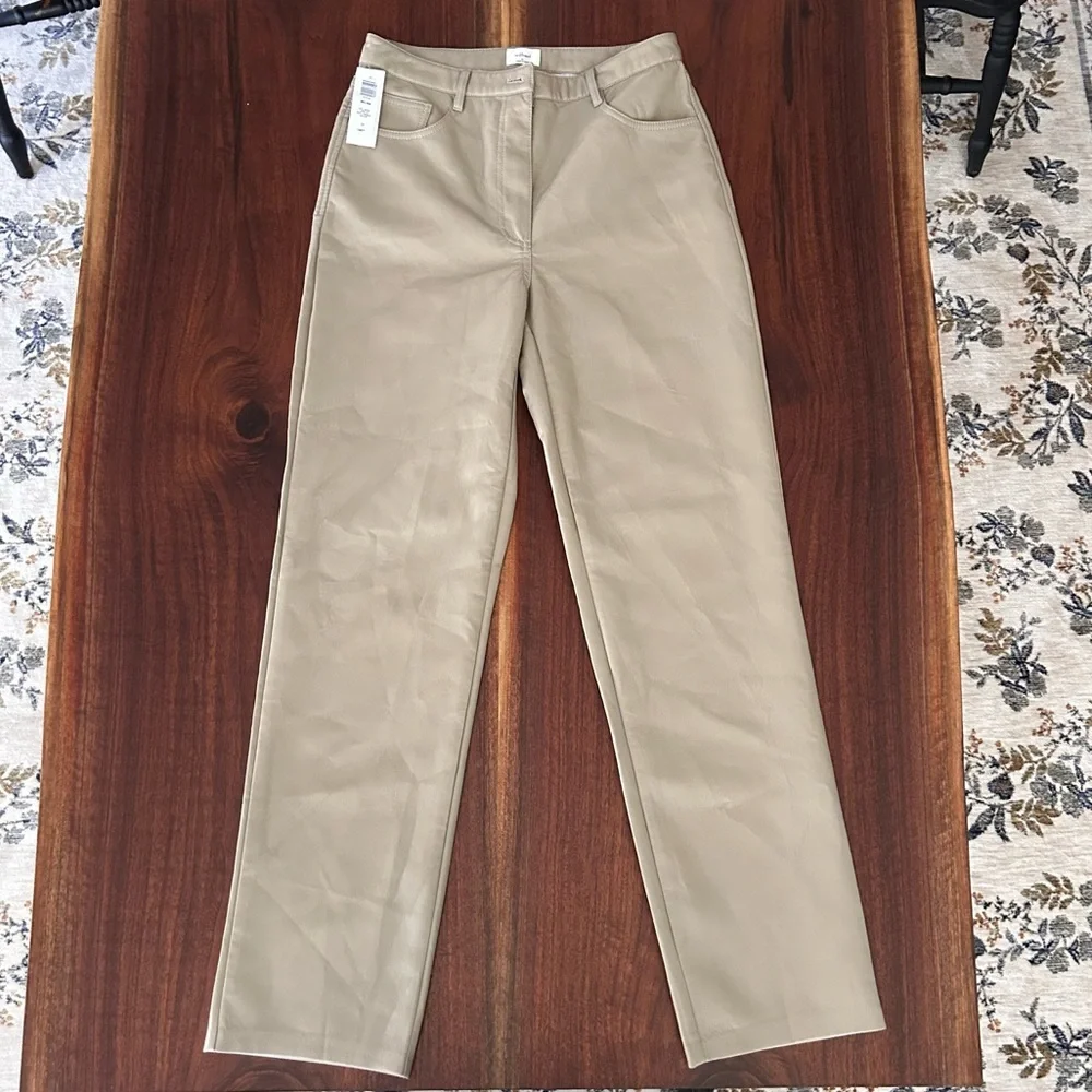 Wilfred Melina Pant Vegan Leather Dry Sage Size 10 NWT